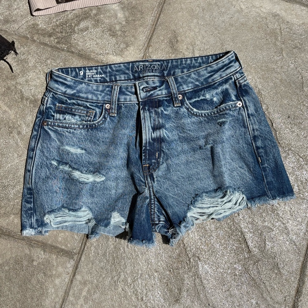 Arizona Jean Company Distressed Blue Jean Shorts